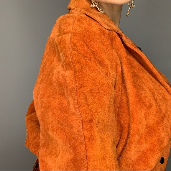 Vintage 1970s Anne Klein Burnt Orange Suede Jacket - Picture 2 of 5